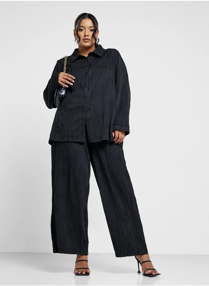 ايلا بلس Textured Tunic Top & Pant Set