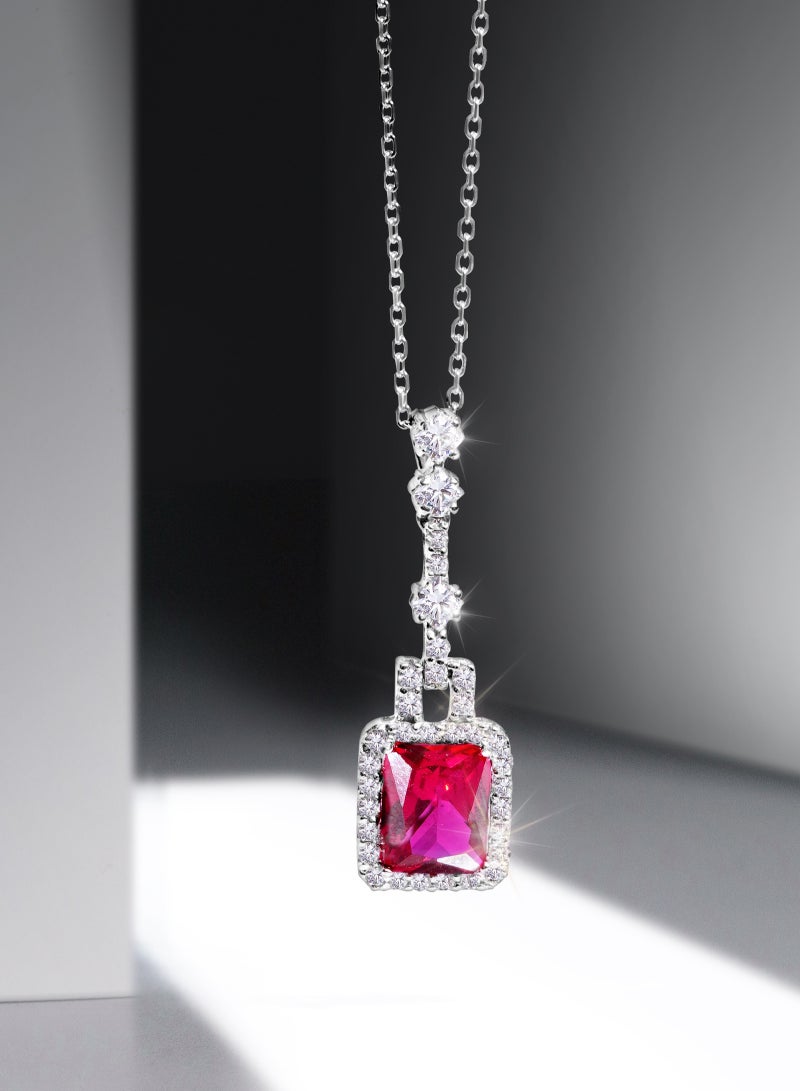 AWNL AWNL Pendant Necklace With Red CZ Diamond - Image 3