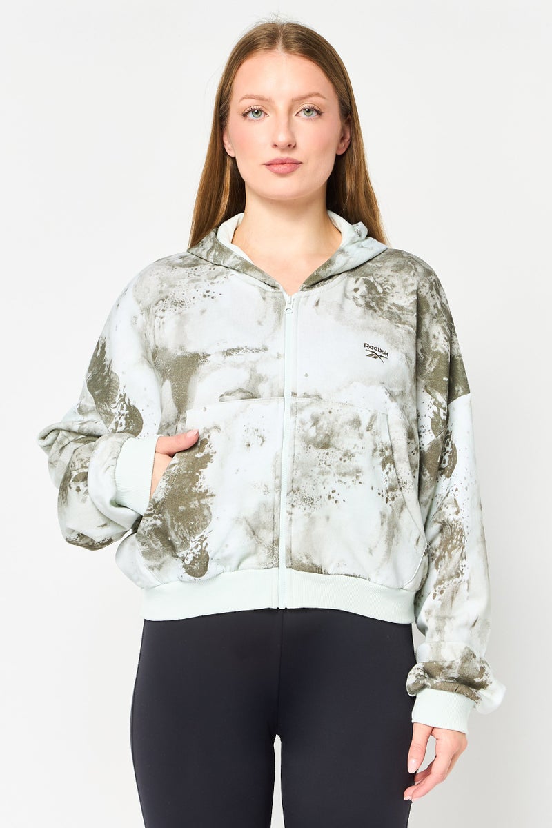 Reebok Women Sportswear Fit Full Zip Outdoor Hoodie, Multicolor - Image 1