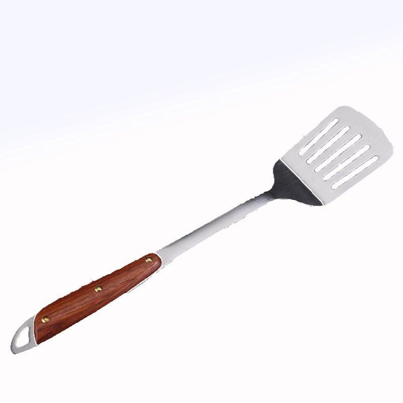 SIYANSHU 304 Stainless Steel Wok Spatula Professional Wok Spatula Turner with Heat Resistant Wooden Handle Kitchen Utensil Cooking Shovel Scoop Ladle Spatula - Image 2
