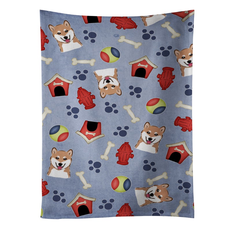 Caroline's Treasures ""Caroline's Treasures BB4004KTWL Dog House Collection Shiba Inu Kitchen Towel  25"""" x 15""""  Multicolor""