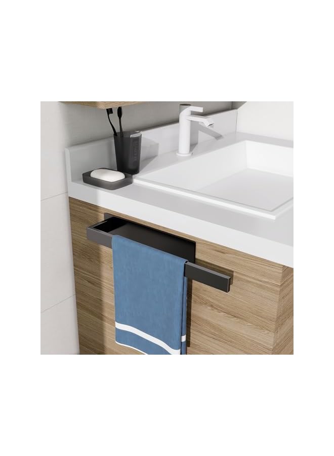 S-TOP Towel Holder Bathroom, Self-Adhesive Rust and Corrosion Resistant, Heavy Duty Towel Holder for Hanging Robes and Towels, 304 Stainless Steel Towel Rail for Kitchen-Black 37CM - Image 4