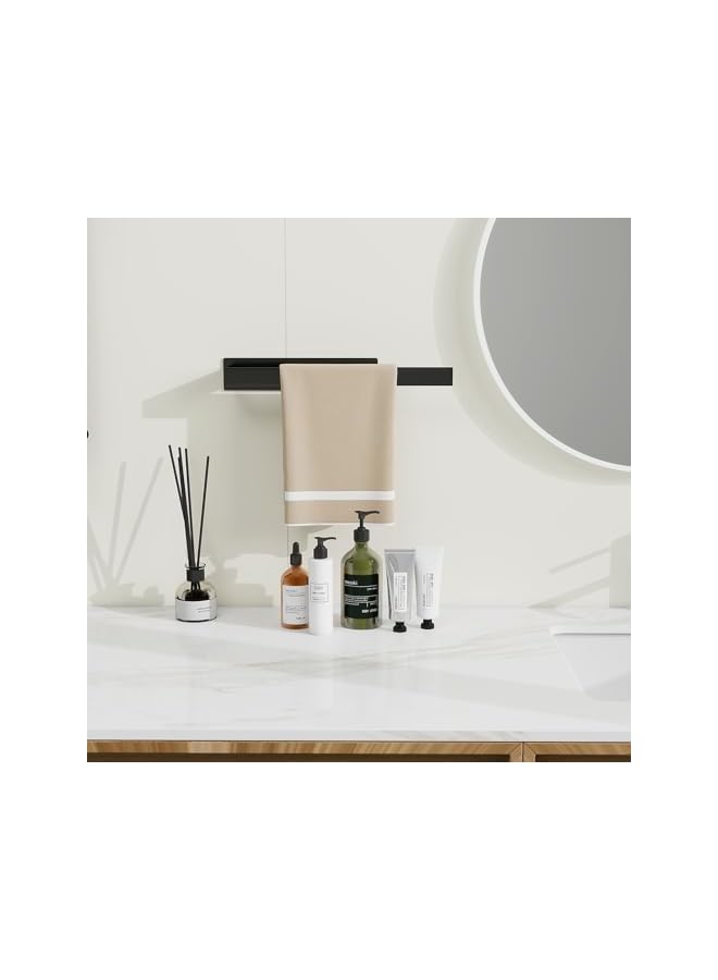 S-TOP Towel Holder Bathroom, Self-Adhesive Rust and Corrosion Resistant, Heavy Duty Towel Holder for Hanging Robes and Towels, 304 Stainless Steel Towel Rail for Kitchen-Black 37CM - Image 5