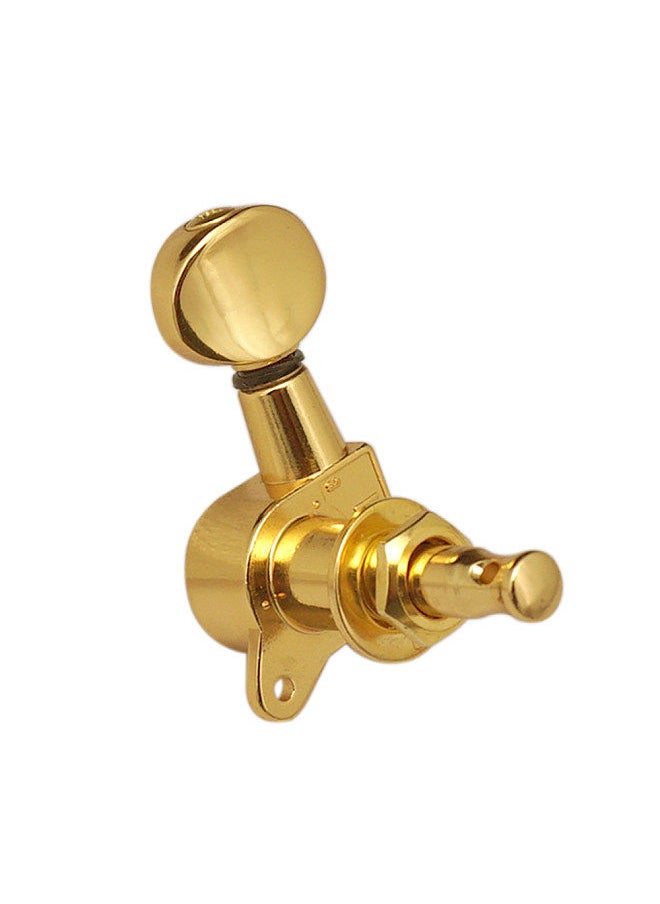Generic - Guitar String Tuning Pegs Tuning Machines Sealed Machine Heads Tuning Keys Oval Button 3 Left 3 Right for Electric Guitar or Acoustic Guitar Chrome Gold - Image 1