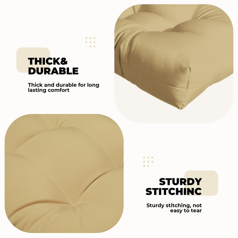 DANGHOOGY Wicker Chair Cushions, Waterproof Outdoor Loveseat Cushions for Patio Furniture, Tufted Wicker Furniture Cushions, 1 Loveseat and 2 U-Shaped Cushions, Khaki - Image 5