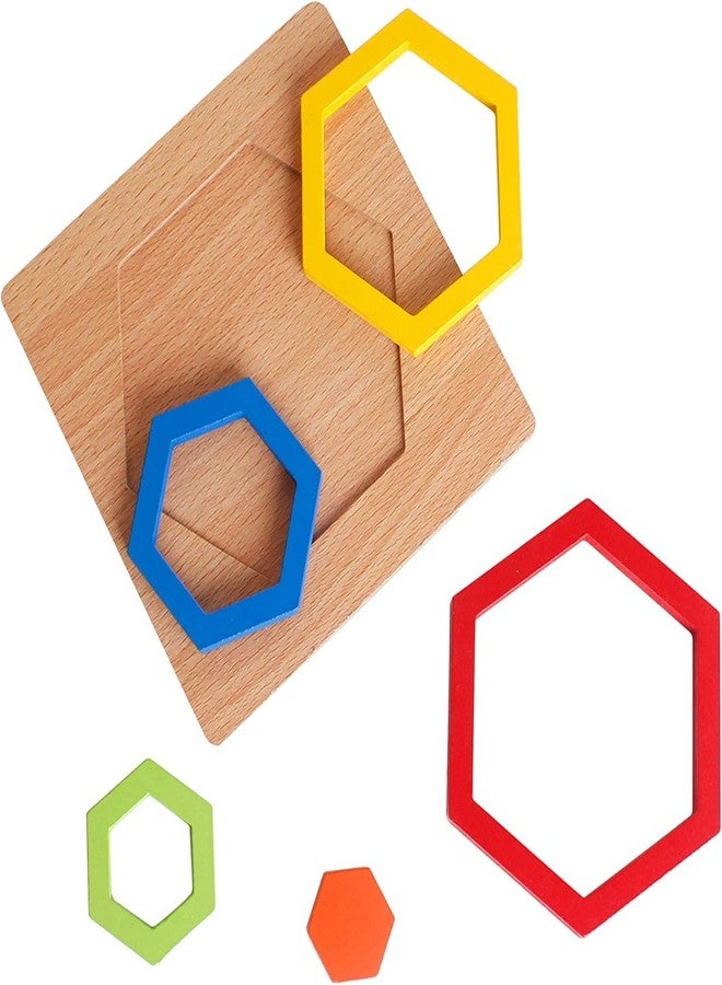 VIANZ Wooden Shape Sorting Puzzle Vibrant Colors Toddlers Activities Preschool Learning Early Educational Birthday Gift Travel for Kids Age 1 2 3 4 (Combo of 2 (Hexagon & Flower)) - Image 4