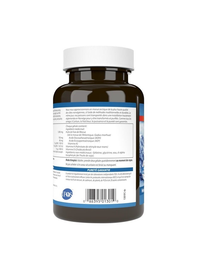 Carlson زيت كبد السمك، سوبر 1000 ملغ + فيتامينات أ و د3، نرويجي بري، مصدر مستدام، 100 كبسولة لينة - Image 5
