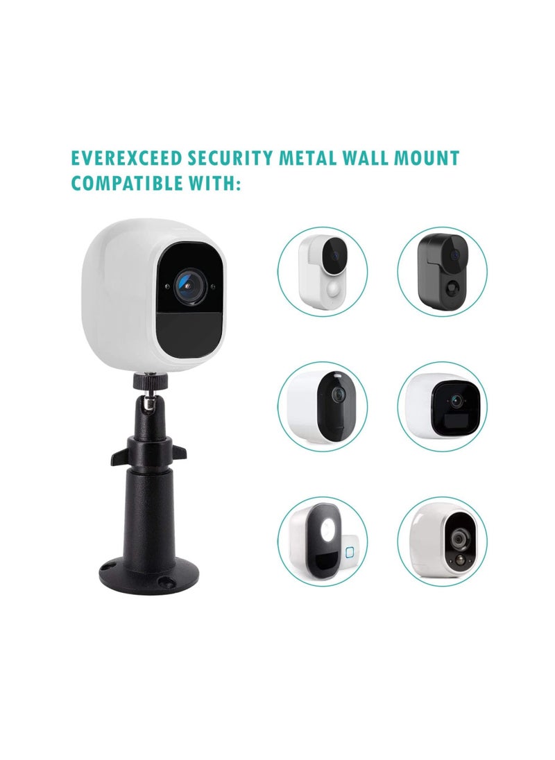 KASTWAVE - 2-pack Camera Bracket, Rust Resistant Waterproof Security Wall Mount Bracket, Adjustable Indoor/outdoor Security Metal Wall Mount Bracket Compatible with Various Standard 1/4 Mount Cameras (black) - Image 1