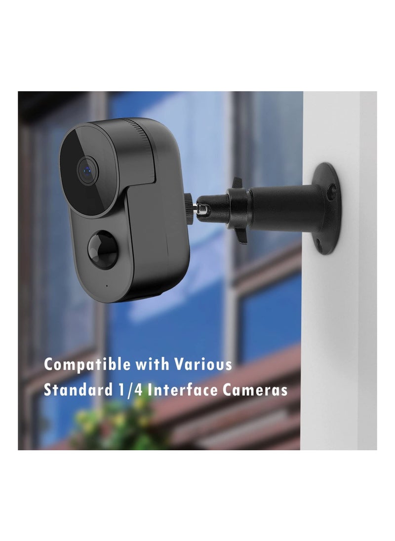 KASTWAVE - 2-pack Camera Bracket, Rust Resistant Waterproof Security Wall Mount Bracket, Adjustable Indoor/outdoor Security Metal Wall Mount Bracket Compatible with Various Standard 1/4 Mount Cameras (black) - Image 1