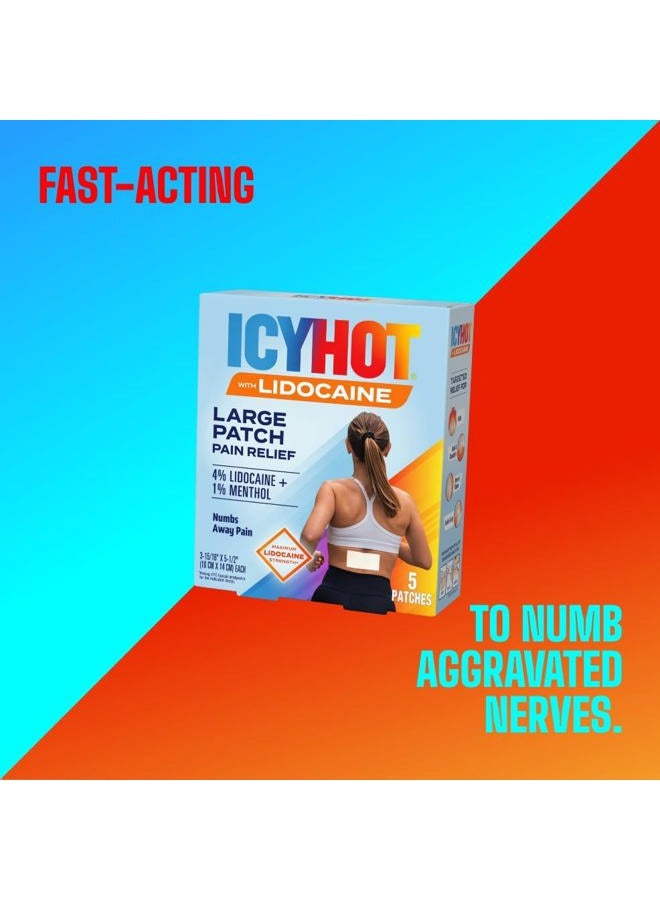 Icy Hot Max Strength Lidocaine Pain Relief Patch (5 Count) Penetrates for Fast, Targeted Relief, 3 pk - Image 4