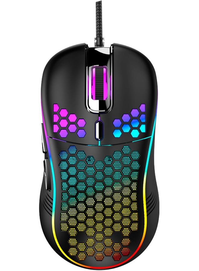 Wired Gaming Mouse Lightweight Rgb Usb Computer Mouse Mice Gaming Mice Ergonomic Computer Mouse Gaming For Windows Pc Mac Laptop Gamer (Black) - Image 1