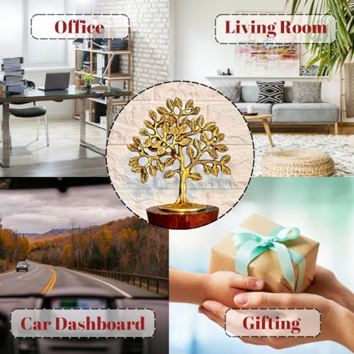 THE COOK HOUSE Premium Pure Brass Kalpavriksha Tree - Tree of Life Showpiece for Home Decor, Vastu & Feng Shui | Antique Brass Finish | Brass Decoration Item for Home & Living Room | Gift for Good Luck - Image 5