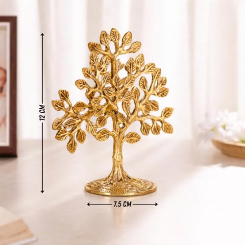 THE COOK HOUSE Premium Pure Brass Kalpavriksha Tree - Tree of Life Showpiece for Home Decor, Vastu & Feng Shui | Antique Brass Finish | Brass Decoration Item for Home & Living Room | Gift for Good Luck - Image 3