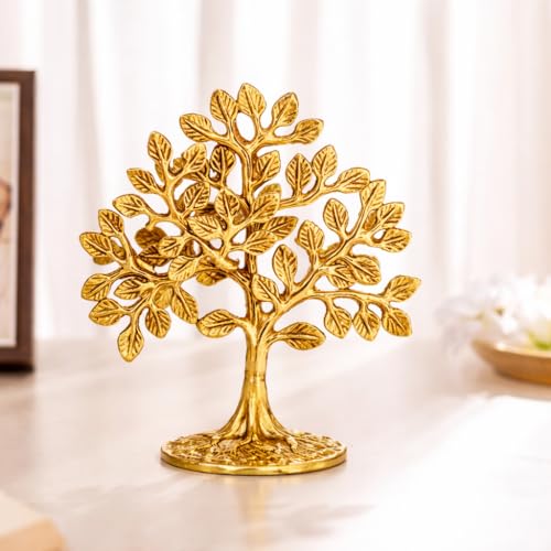 THE COOK HOUSE Premium Pure Brass Kalpavriksha Tree - Tree of Life Showpiece for Home Decor, Vastu & Feng Shui | Antique Brass Finish | Brass Decoration Item for Home & Living Room | Gift for Good Luck - Image 1