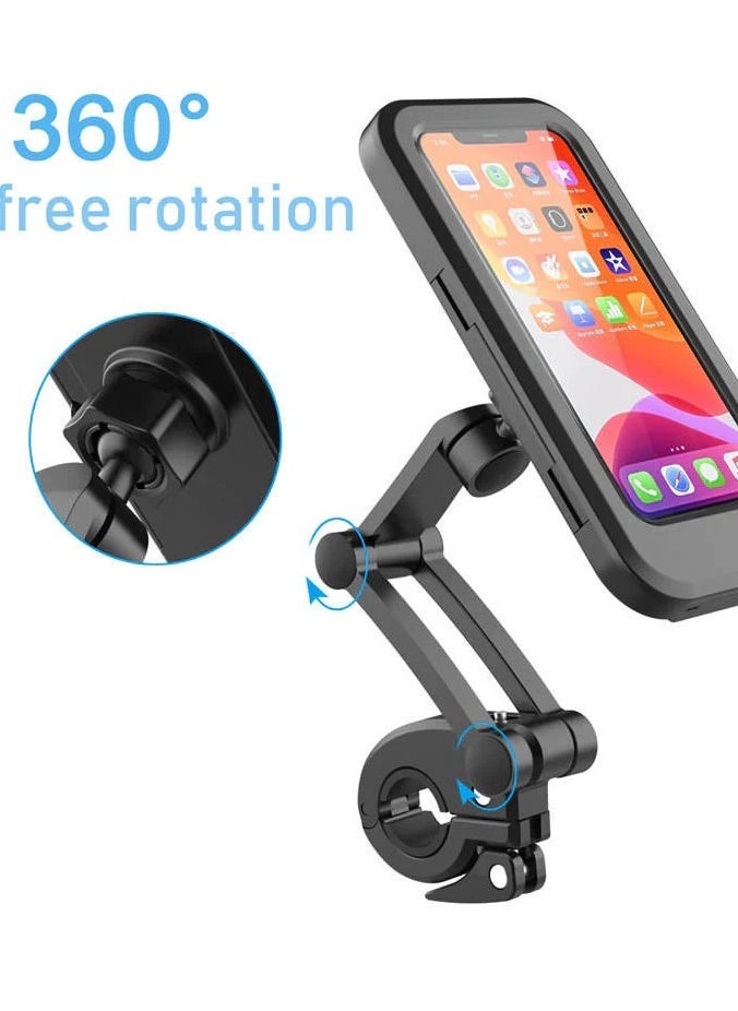 ELTRAZONE Adjustable Motorcycle & Bike Phone Holder Case – Waterproof Outdoor Mobile Mount with 360° Rotation | Handlebar Phone Support for GPS, Navigation & Riding | Secure Universal Fit for iPhone, Samsung, Huawei & More Smartphones - Image 3