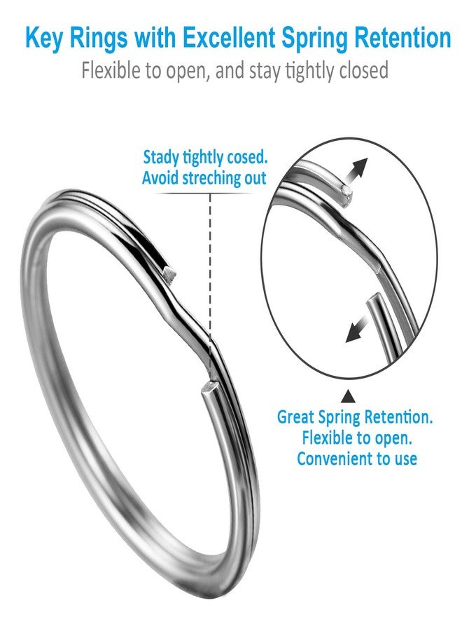 YHYZ Split Key Ring Circle Assorted, Metal Keyring Durable in 5 Sizes (Small 1/2 inch, 3/4 inch,1 inch, 1.25 inch, Large 1.38 inch), for Dog Pet Collar DIY Tag Jewelry Car Key (Sliver, Alloy Steel) - Image 4