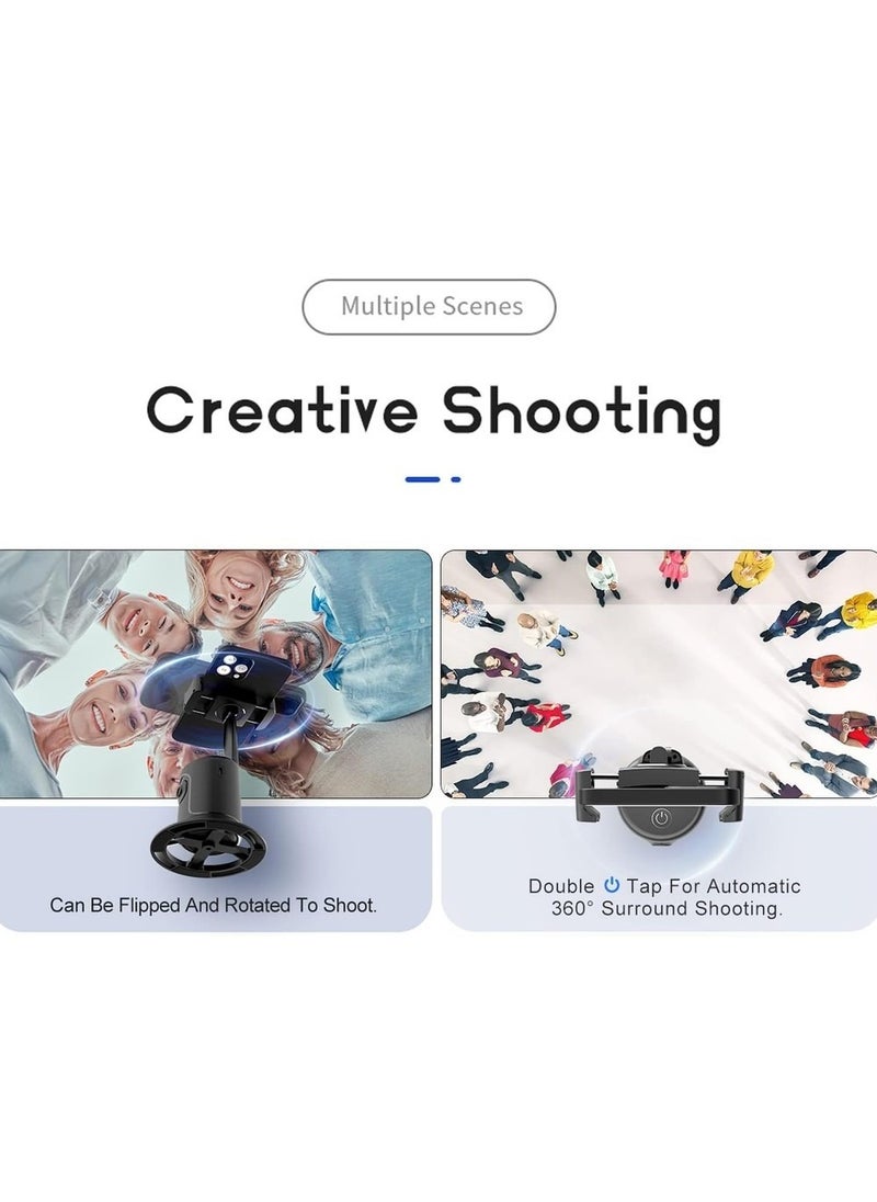 Auto Face Tracking Tripod 360 Rotation Phone Camera Mount No App Needed Battery Operated Smart Shooting Holder For Live Vlog - Black