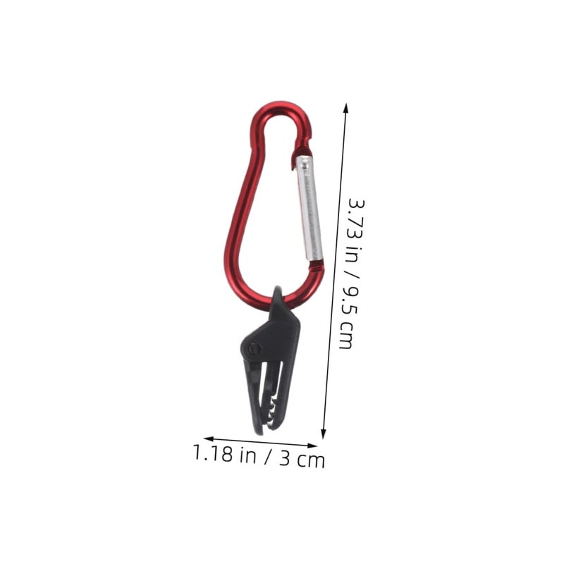 Heavy Duty Tarp Clips 15 Pack with Carabiner Lock Grip for Pool Cover Tent Awning Red - Image 3