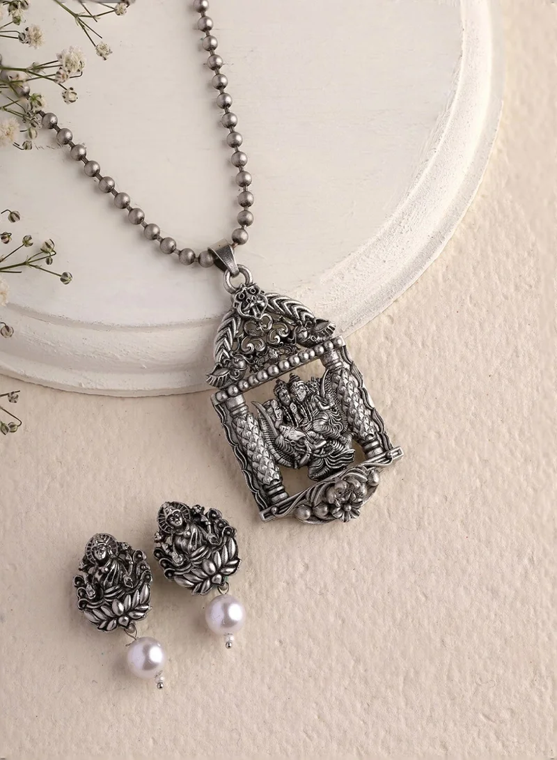 برياسي Oxidized Temple Jewellery Set