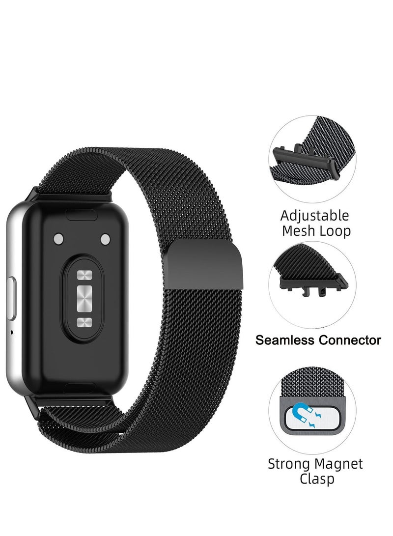 Mesh Metal Watch Bands Compatible with Samsung Galaxy Fit 3 Band Stainless Steel Band for Samsung Galaxy Fit 3 SM-R390 Women Men  - Image 3