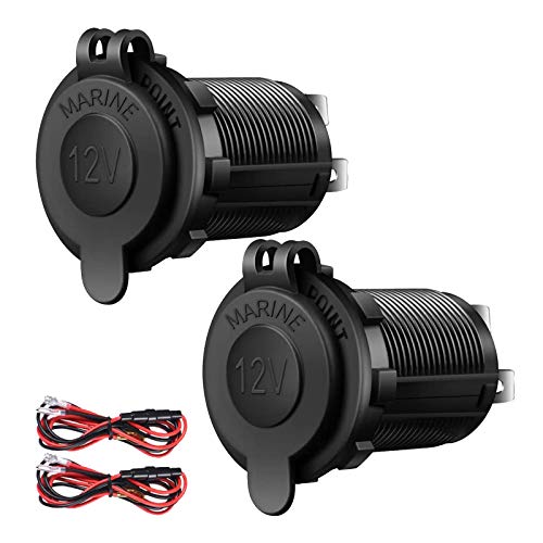 ZHSMS 12V Cigarette Lighter Socket, 2 Pack Car Marine Motorcycle ATV RV Lighter Power Outlet Socket Replacement 12 Volt Waterproof Plug by ZHSMS - Image 1