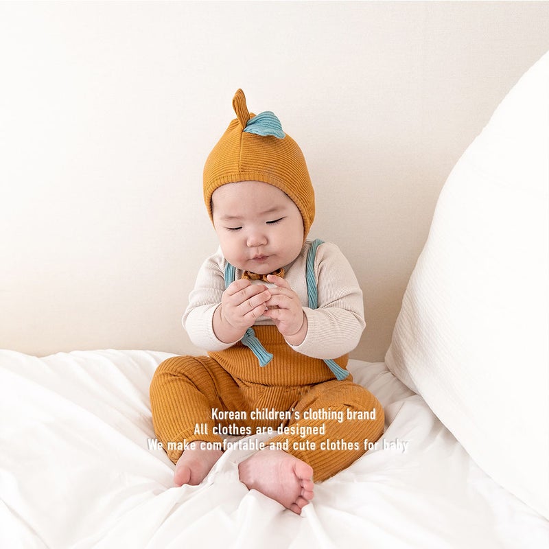 2025 new Korean version of children's suspenders ins high elastic fabric cute color matching children's belly pants suspenders - Image 5