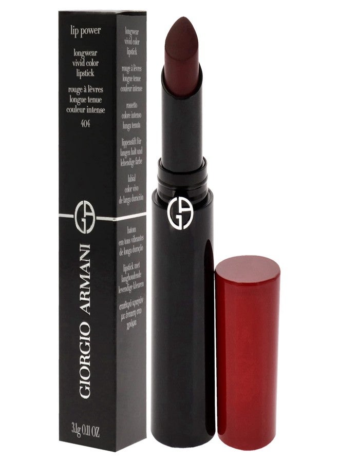 Giorgio Armani Lip Power Longwear Vivid Color Lipstick - 404 Tempting for Women - 0.11 oz Lipstick - Image 4