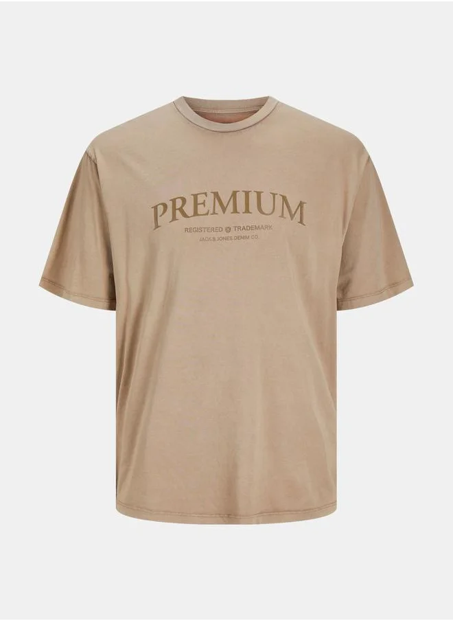 جاك اند جونز Logo Print Crew Neck T-Shirt