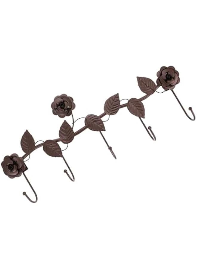 Rose Hook Wall Mount Clothing Rack Black Vines Storage Hooks Retro Decor Black Metal Black Coat Hangers Wall Mount Coat Rack Decorative Towel Hook Roses Iron Row Hook  - Image 1
