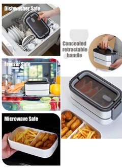 OAGA 2- Layer Leakproof Bento Box, Large Lunch Box with Compartments and Cutlery Set, Food Picks for Portable Student Lunch Box Containers-Microwave Food Safe Bento Boxes with Insulated Bag  - Image 5