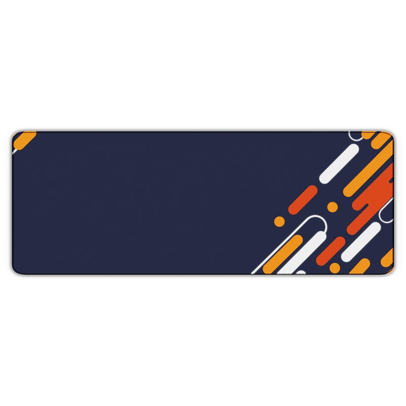 ls lapster Lapster Abstract Desk mat (800 mm x 300 mm x 2 mm) Mouse pad Gaming | Mouse mat | Curated Stitched Edges| Non-Slip Rubber Base|Keyboard and Mouse pad for Home & Office(Navy Blue) - Image 3