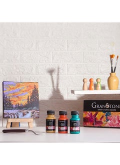 Granotone GRANOTONE Artist's Acrylic Paint Set (16 Colors) Water Based Pastels Non-Toxic Fast Drying Acrylic Craft Paints, Ideal for Pro Artists Beginners Hobby Painters & Kids 50 ml Each, Multicolor  - Image 2
