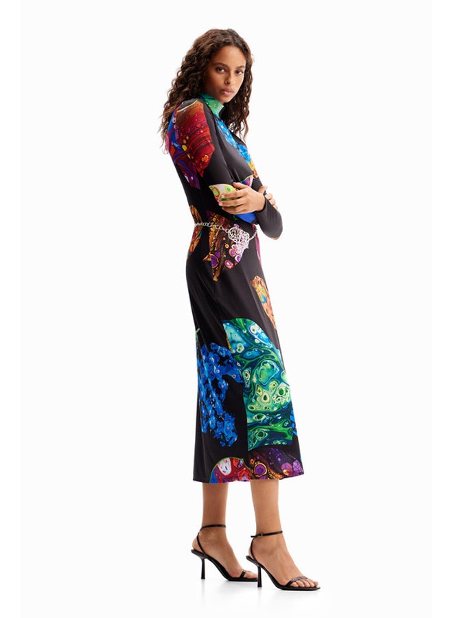 DESIGUAL فستان ميدي معدني رفيع  - Image 2