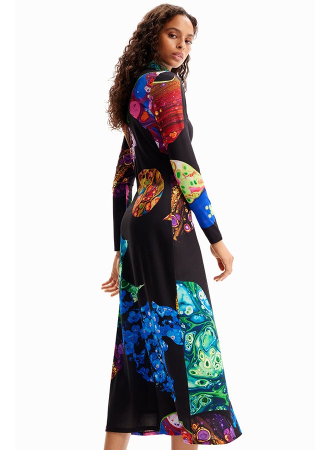 DESIGUAL فستان ميدي معدني رفيع  - Image 4
