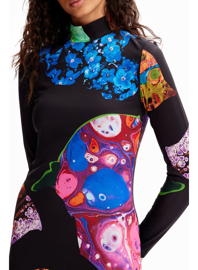 DESIGUAL فستان ميدي معدني رفيع  - Image 5