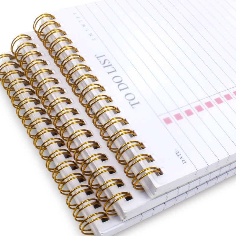 KAICN To Do List Notepad, Undated Daily Planner Notepad with To Do List Notebook Checklist Planner Spiral Waterproof Cover Notepad for Office Supplies, School Planner, Pink, 52 Sheets, 5.5"*8.3" A5 Size - Image 2