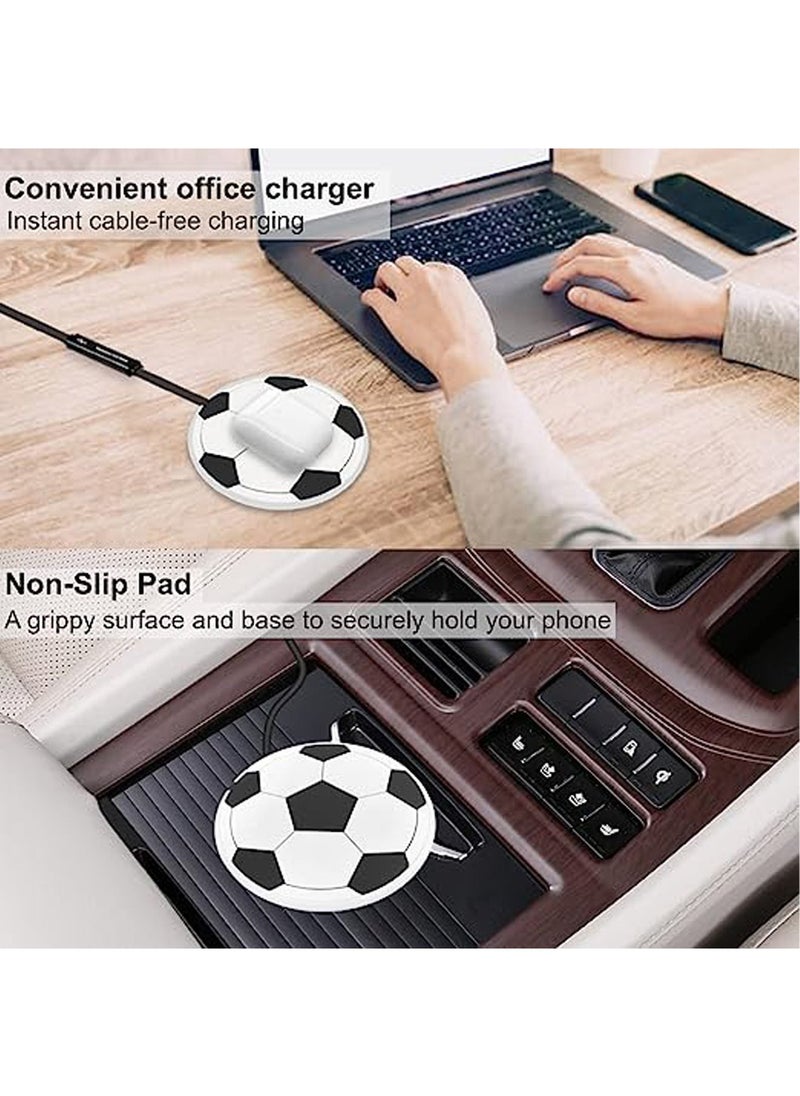 Generic - Wireless Car Charger Pad POLMXS 15W Football Wireless Charger for Car Non Slip Qi Wireless Phone Charger Wireless Charging Pad for iPhone 14 13 12 11 Pro Max Mini Samsung S22/S21 - Image 1