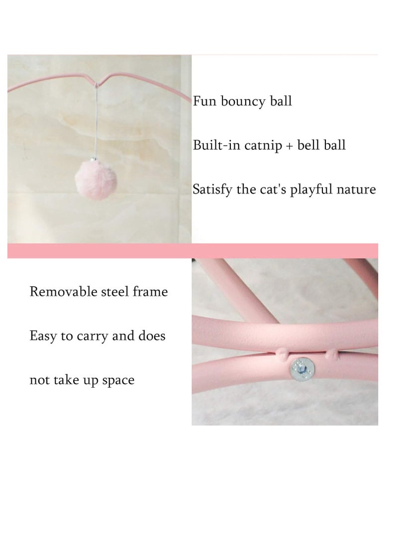 Generic Cat Hammock Bed Elevated Pet Bed Soft Plush Comfy Detachable Cat Sleeping Bed for Cats with Dangling Ball for Play, Anti-Slip&Washable for Indoor Outdoor Use  - Image 4
