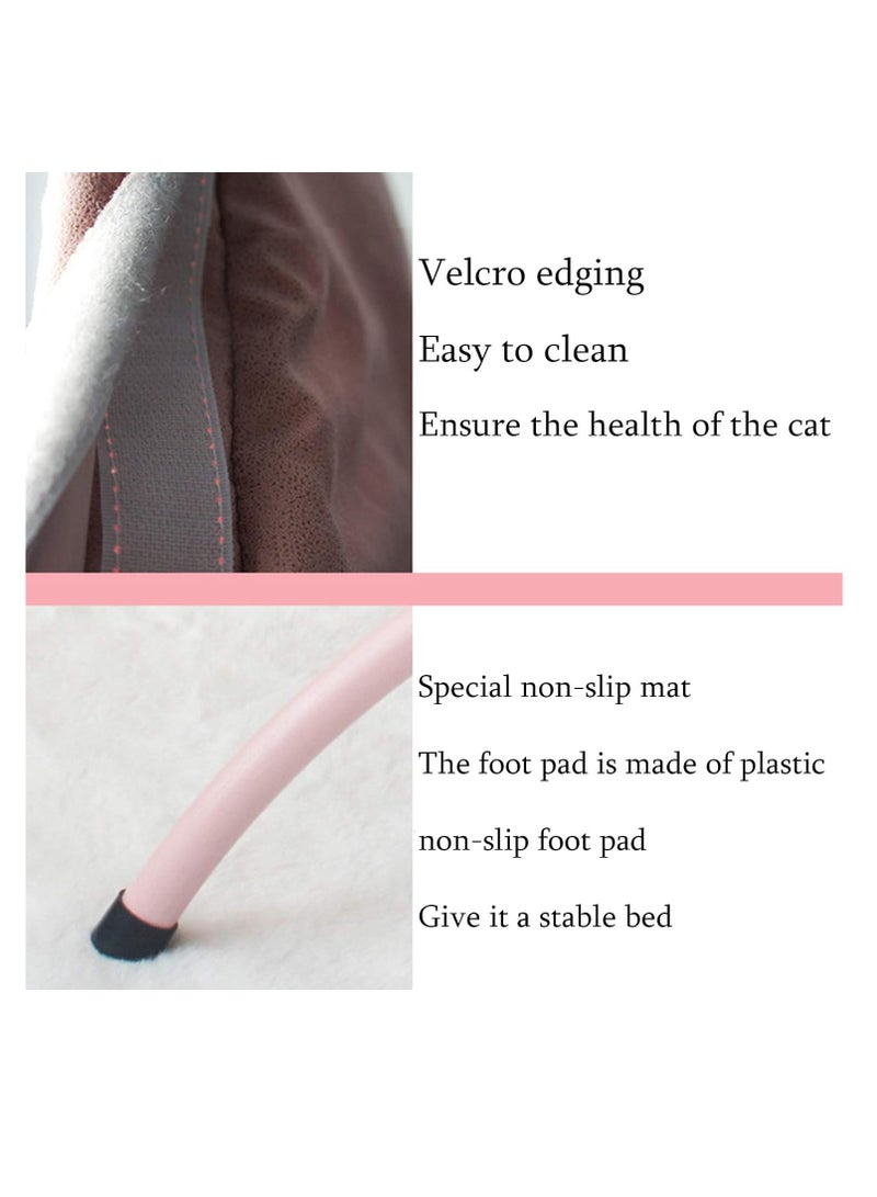 Generic Cat Hammock Bed Elevated Pet Bed Soft Plush Comfy Detachable Cat Sleeping Bed for Cats with Dangling Ball for Play, Anti-Slip&Washable for Indoor Outdoor Use  - Image 5