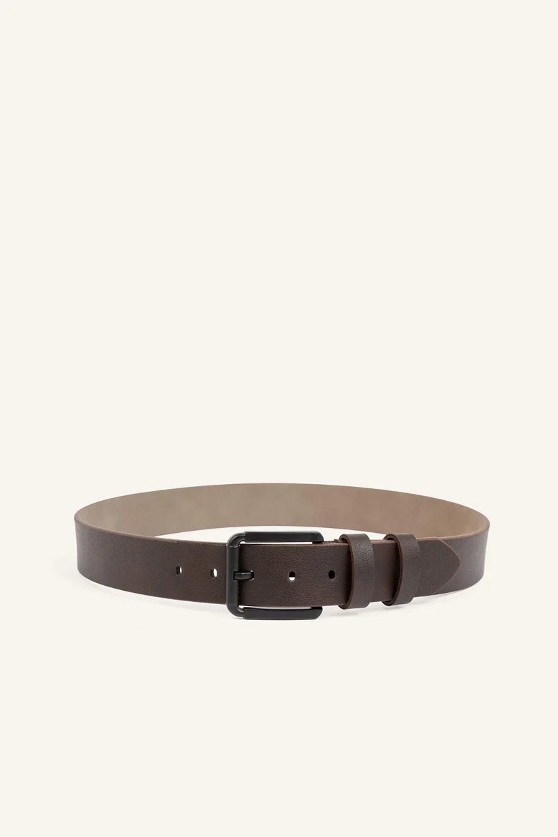 ديفاكتو Man Rectangle Clasp Faux Leather Classic Belt
