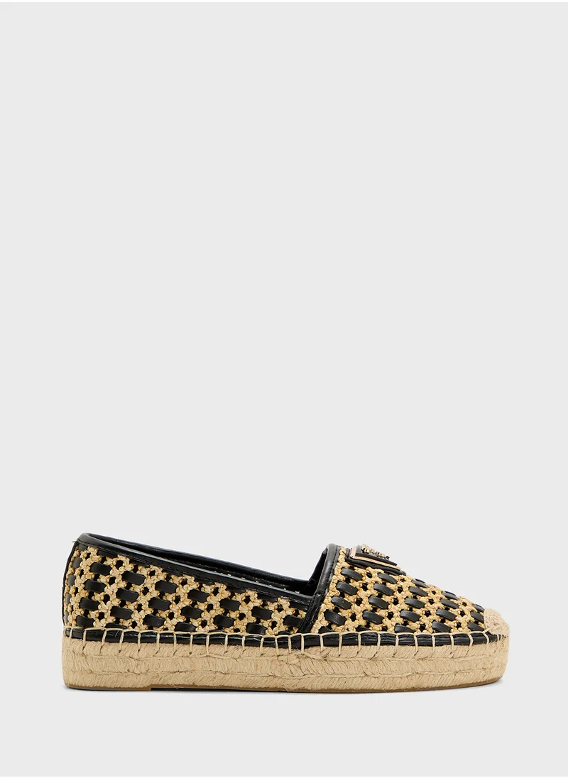 جس Logo Detailed Flat Espadrilles