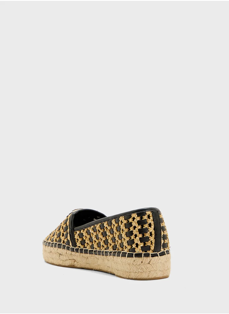 جس Logo Detailed Flat Espadrilles