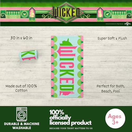 Franco Collectibles Wicked Super Soft Cotton BathPoolBeach Towel 60 in x 30 in Official Licensed Product By Franco - Image 3