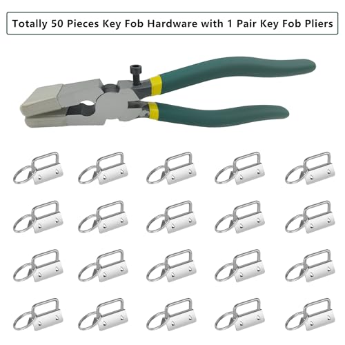 SETROVIC Key Fob Hardware Set Includes 1 Inch Silver Color Keychain Hardware with Key Rings 50 pcs and Glass Running Plier - Image 4