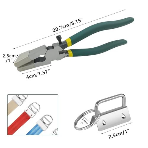 SETROVIC Key Fob Hardware Set Includes 1 Inch Silver Color Keychain Hardware with Key Rings 50 pcs and Glass Running Plier - Image 2
