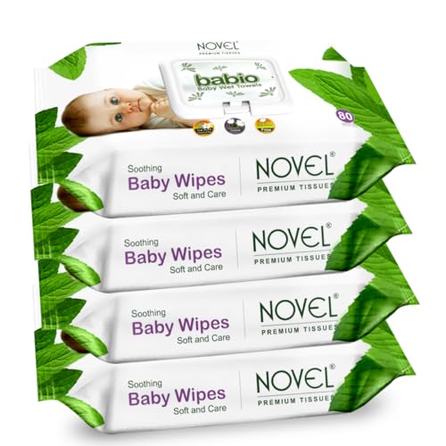NOVEL Baby Wet Wipes/Pack With Lid (Pack of 4-80 Sheet) - Image 1