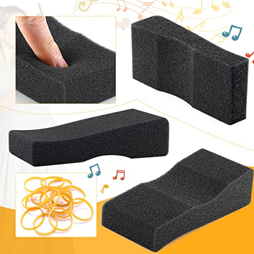 Facmogu 10PCS Foam Shoulder Pads, Economy Sponge Shoulder Pads for 3/4-1/2 Violin, Soft Sponge Rest with Rubber Bands for Concerts & Party - Black - Image 3