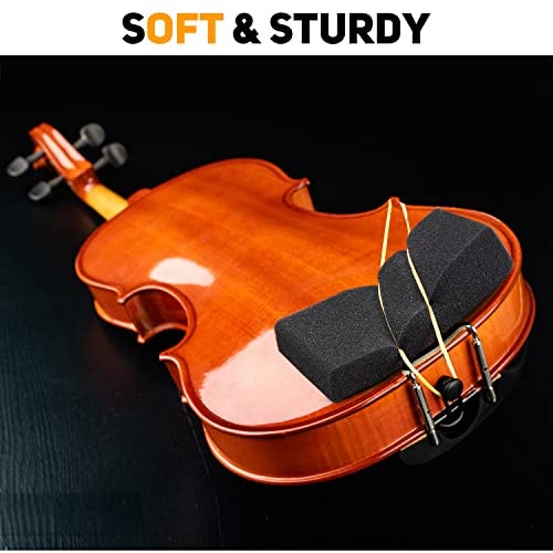 Facmogu 10PCS Foam Shoulder Pads, Economy Sponge Shoulder Pads for 3/4-1/2 Violin, Soft Sponge Rest with Rubber Bands for Concerts & Party - Black - Image 5