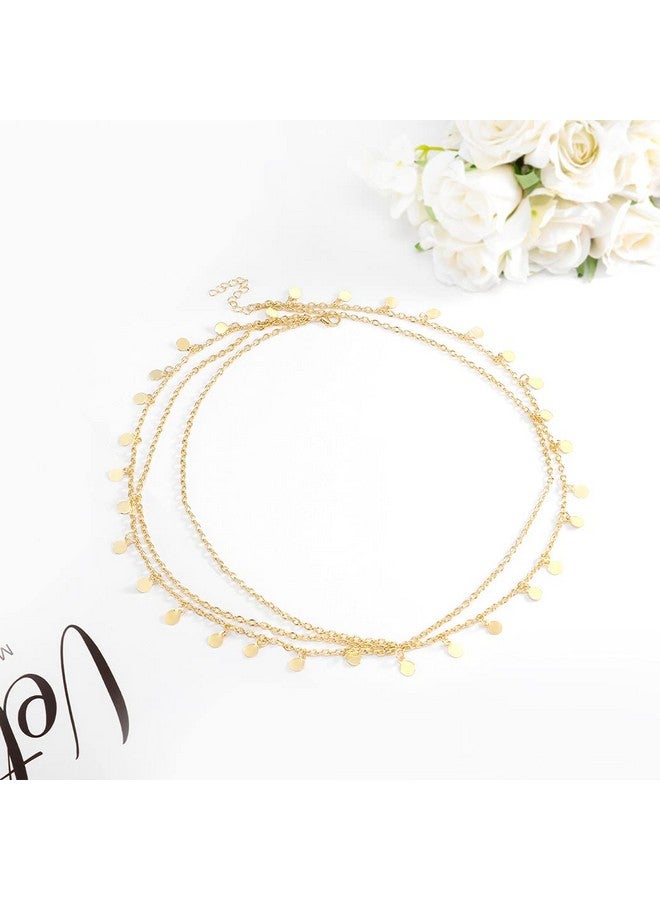 Brinie سلسلة رأس ريني بوهو ذهبية بقطع صغيرة من العملات - مجوهرات رأس للزفاف ومهرجانات وهالوين - إكسسوارات شعر للنساء والفتيات - Image 3