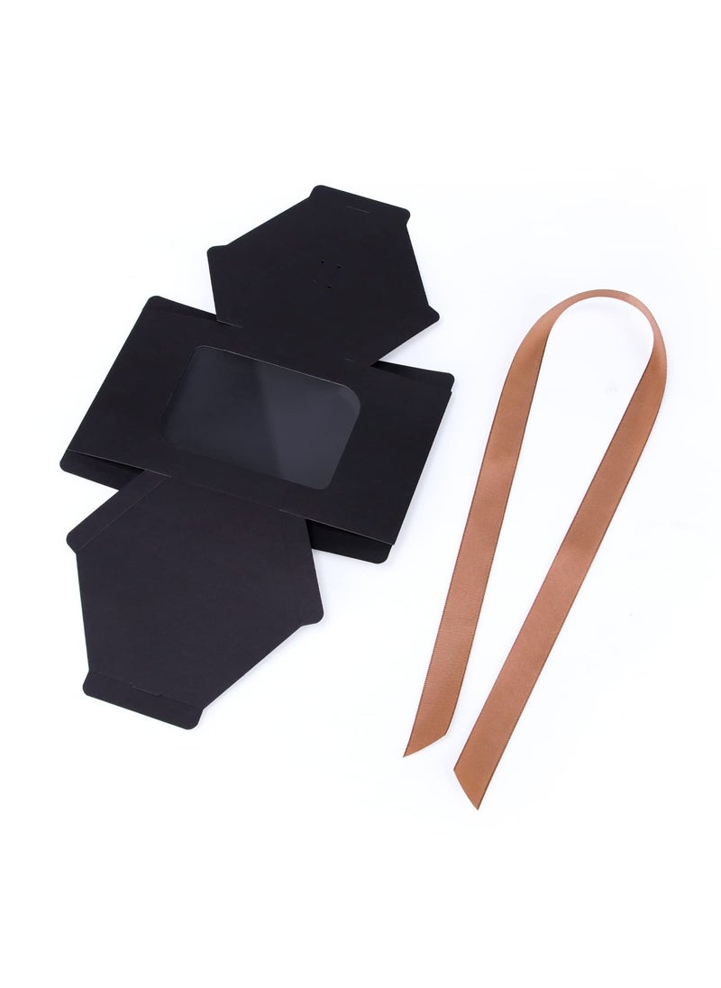 Generic 24 Hexagonal Gift Boxes with Lids and Display Windows, 3.9 x 3.9 x 3.9 Inches, Perfect for Crafting, Cakes, Candy, and Special Occasions, Black Color  - Image 4